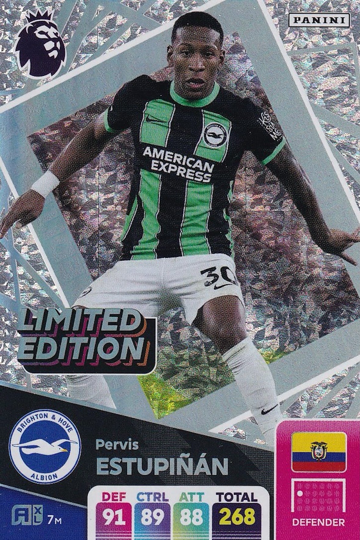 Pervis Estupiñán Limited Edition Card, Adrenalyn XL 2025 Panini, Premier League