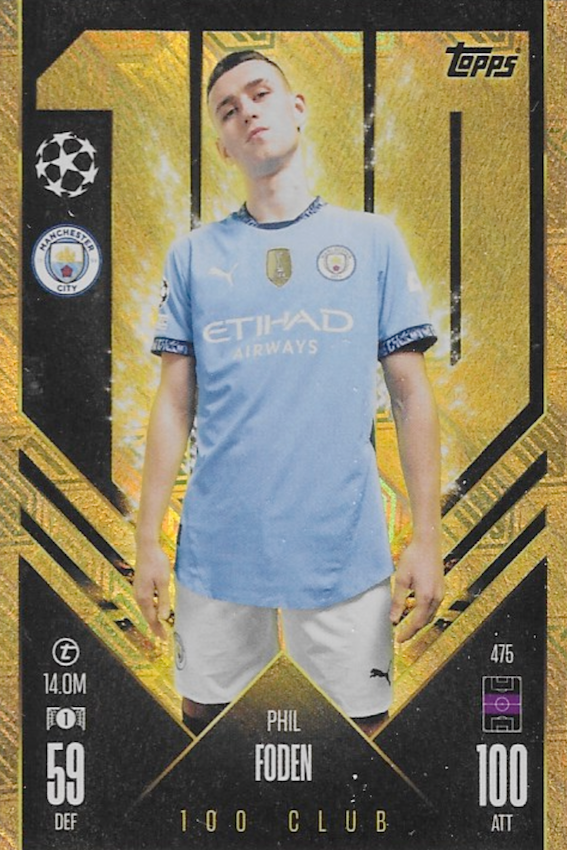 Phil Foden 100 Club Card No 475 - Topps Match Attax 2024/2025