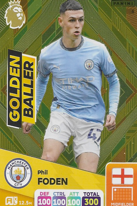 Phil Foden Golden Baller Card No #6 - Panini 2024/2025 Adrenalyn XL 24/25 Manchester City