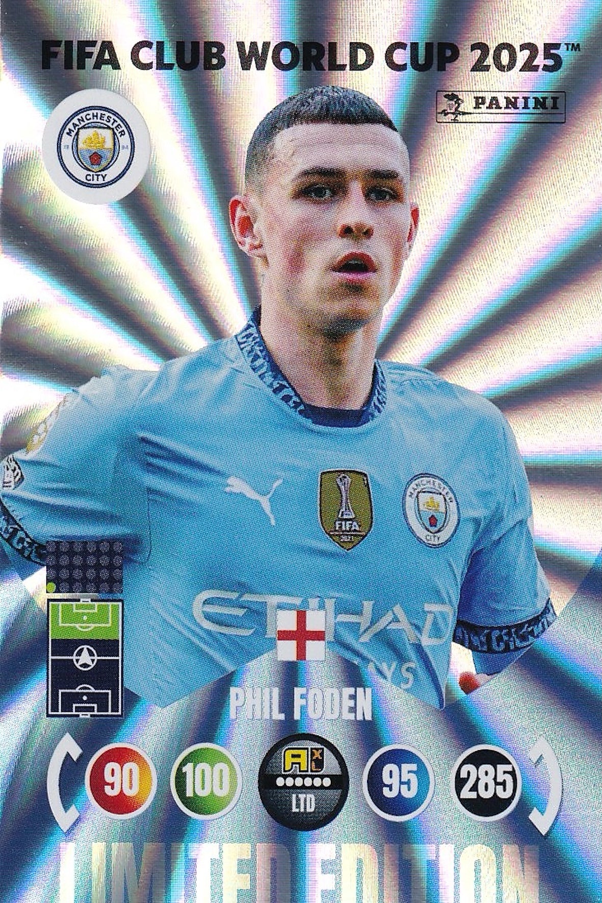 Phil Foden Limited Edition Card - FIFA Club World Cup 2025, Panini Adrenalyn XL