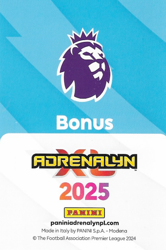 Premier League Trophy Card - Panini Adrenalyn XL 2024/2025 #468 (Back of card)