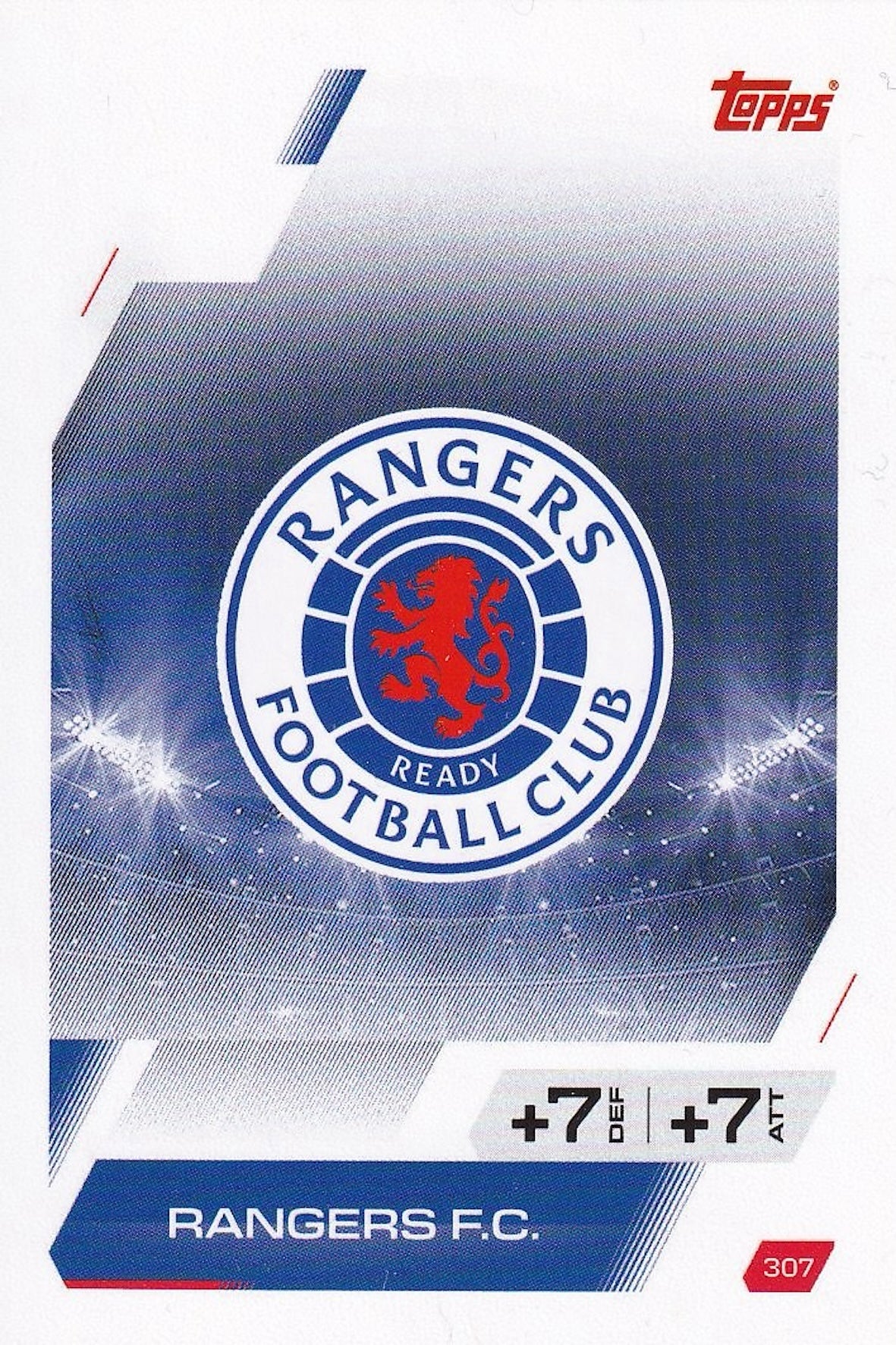 Rangers FC Club Badge/Crest Card #307 - Topps Match Attax 25/26 (2025/2026)