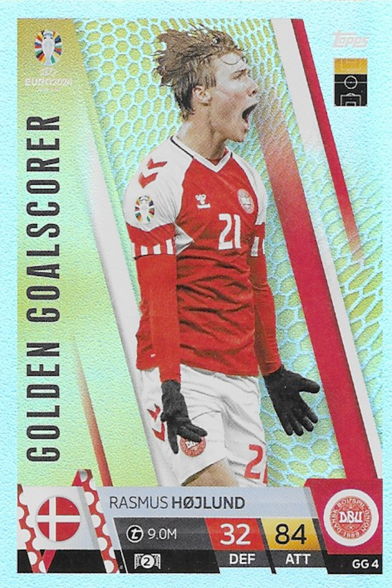 Rasmus Hojlund Golden Goalscorer Card #GG4 - Topps Match Attax Euro 2024