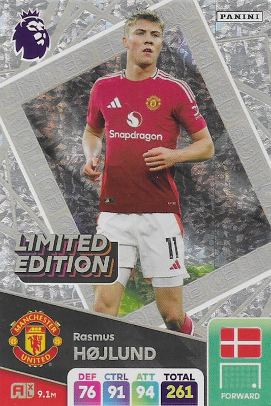 Rasmus Hojlund Limited Edition Card 2025 - Panini Adrenalyn XL Man Utd MINT!