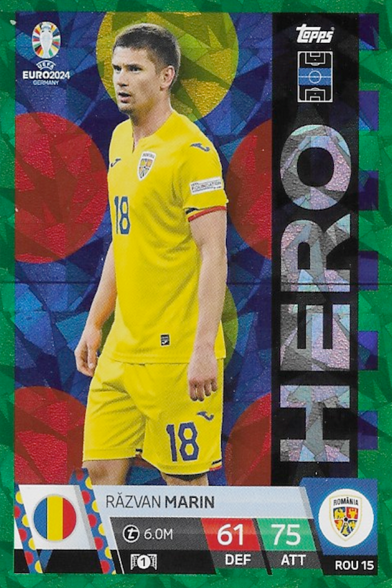 Razvan Marin HERO Card Number #ROU15 - Topps Match Attax Euro 2024