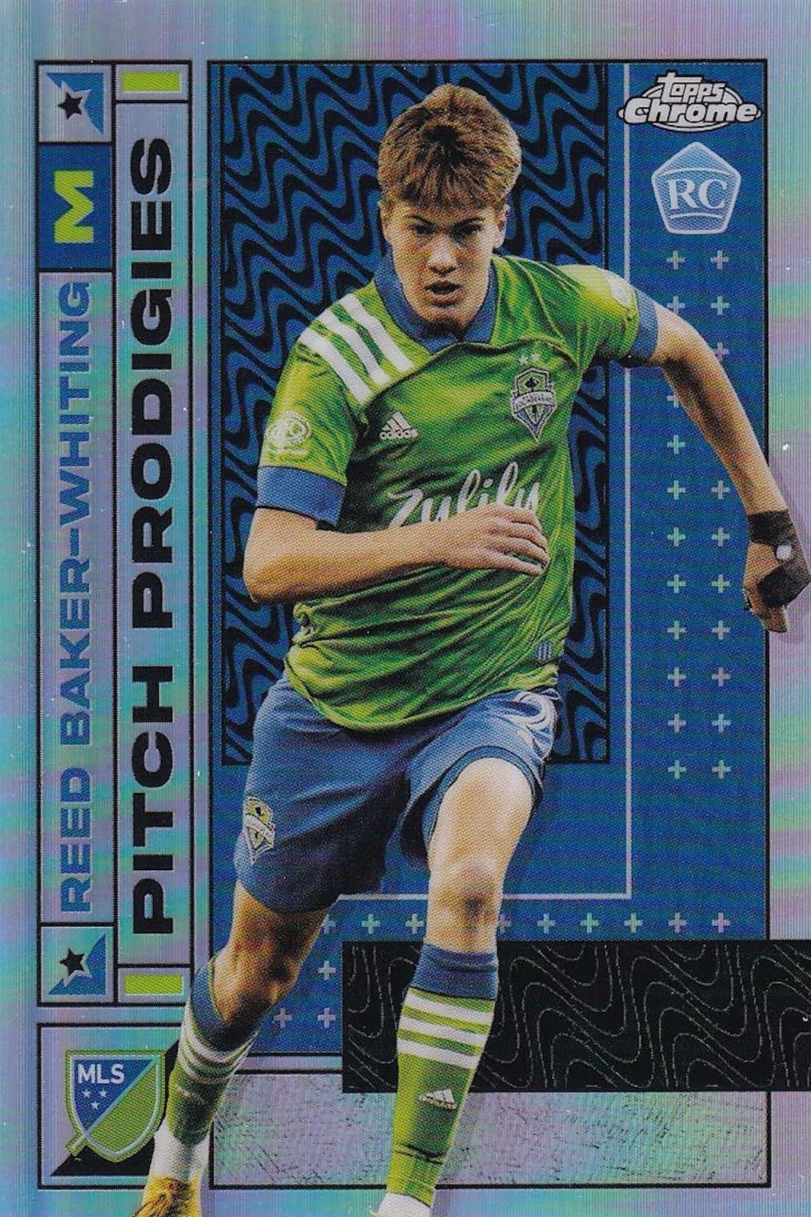 Reed Baker Whiting 2022 MLS Topps Chrome Rookie Pitch Prodigies Card #191 Refractor - Seattle Sounders