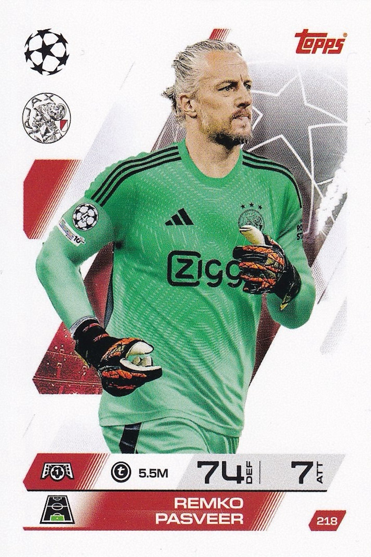 Remko Pasveer Base Card #218 - Topps Match Attax 25/26 (2025/2026) Ajax