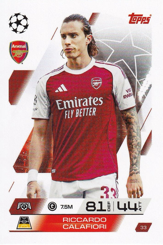 Riccardo Calafiori Base Card #33 - Topps Match Attax 25/26 (2025/2026) Arsenal