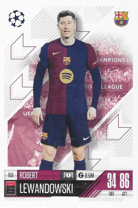 Robert Lewandowski Base Card #153 - Topps Match Attax 2024/25 (FC Barcelona)