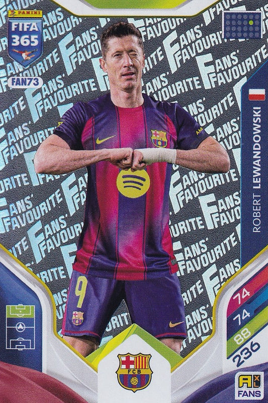 Robert Lewandowski Fans Favourite Card #FAN73 - Panini FIFA 365 Adrenalyn XL 2026