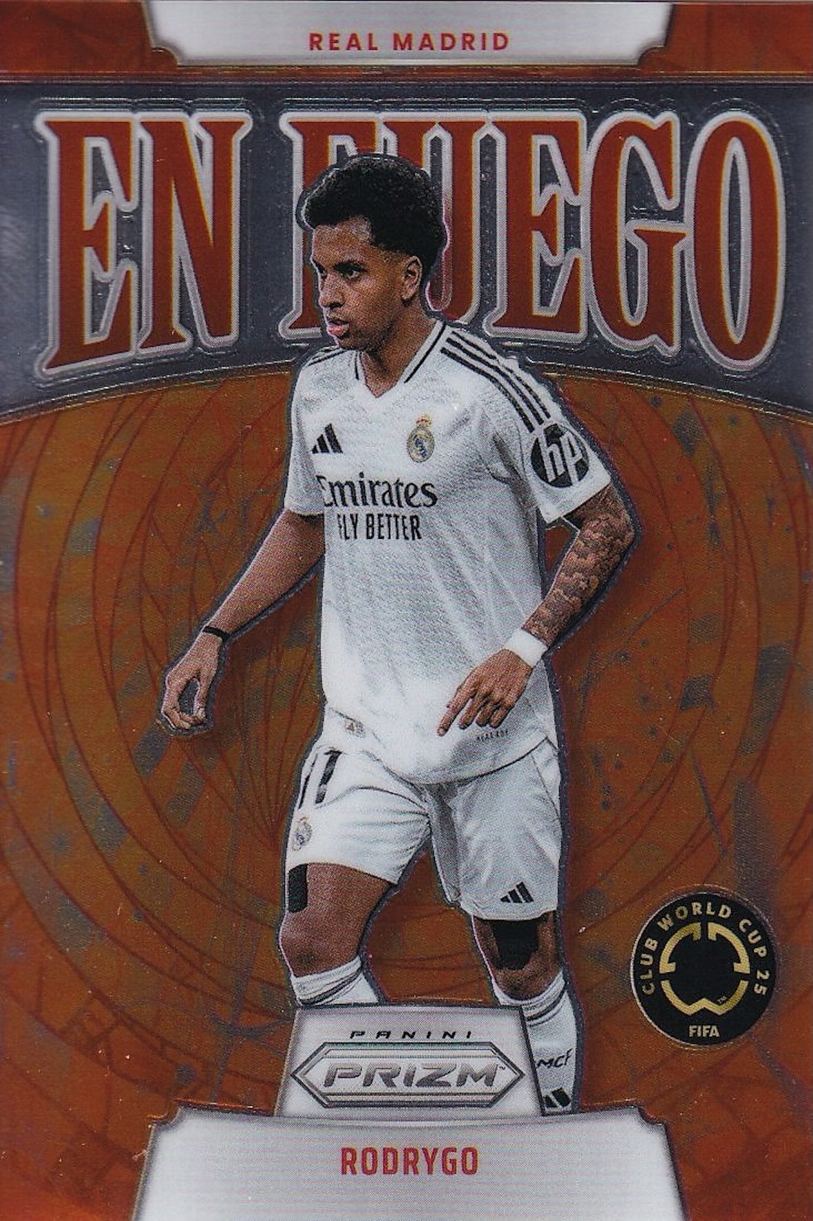 Rodrygo En Fuego Card #24 - Panini 2025 Prizm FIFA Club World Cup, Real Madrid