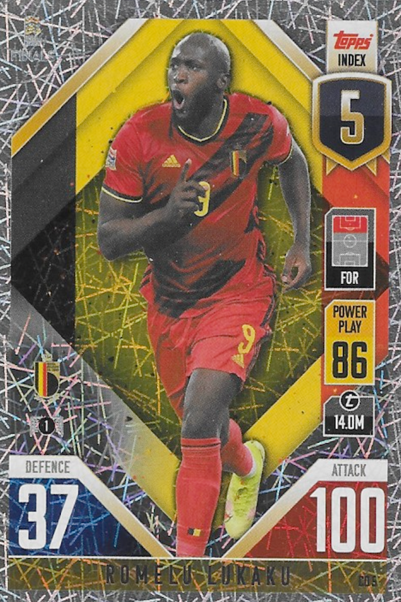 Romelu Lukaku Card #CD5 - Topps Match Attax 101 Nations League 2022 (Belgium) 100 Club