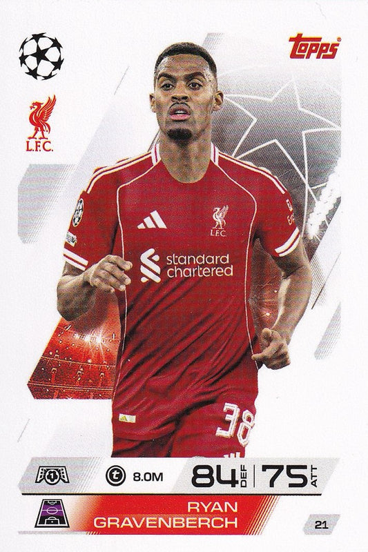 Ryan Gravenberch Base Card #21 - Topps Match Attax 25/26 (2025/2026) Liverpool