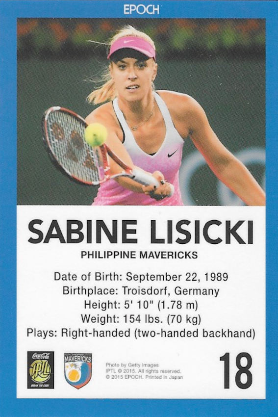 Sabine Lisicki Trading Card No 18 - 2015 Epoch International Premier Tennis League