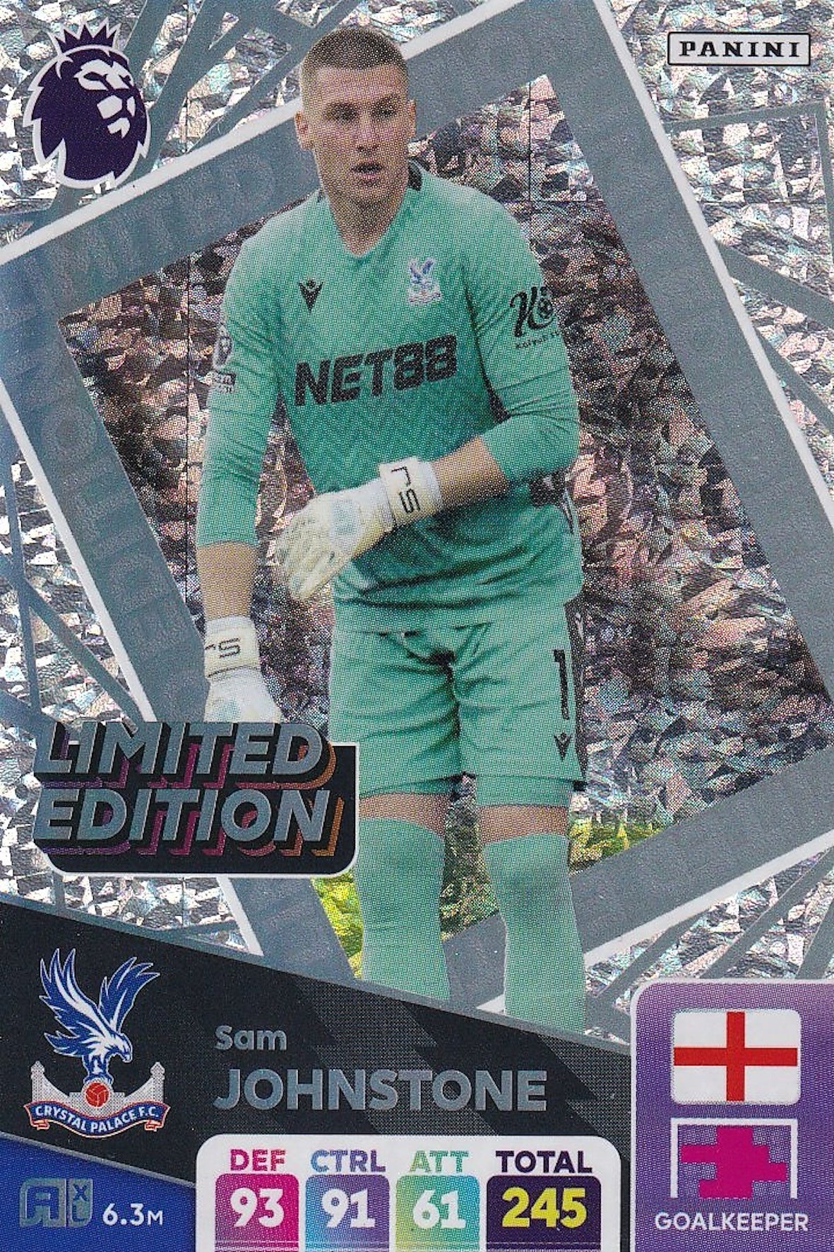 Sam Johnstone Limited Edition Card, Panini Adrenalyn XL 2025 Premier League