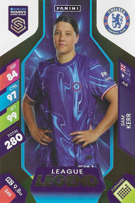 Sam Kerr  League Legend Card #345 - WSL 2025 Women's Super League Panini Adrenalyn XL