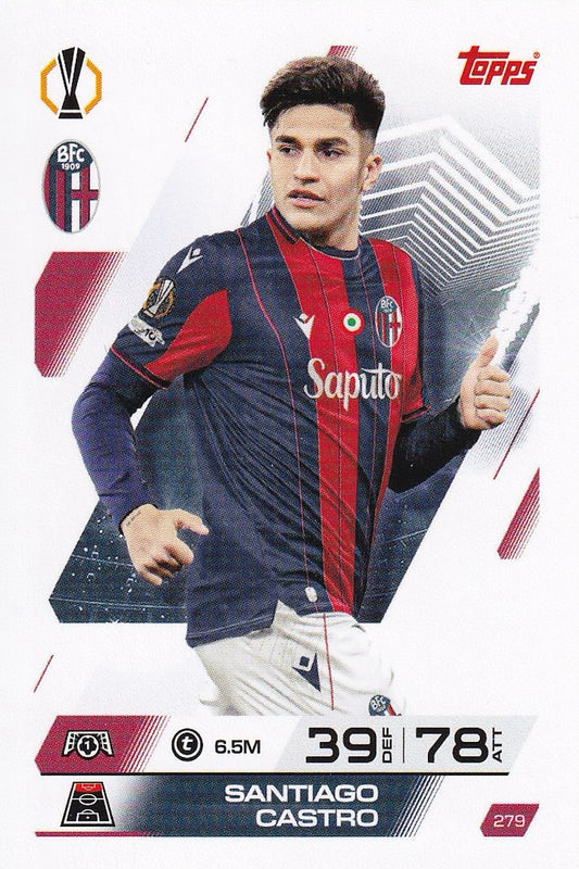 Santiago Castro Baes Card #279 - Topps Match Attax 25/26 (2025/2026) Bologna - Uefa Champions League