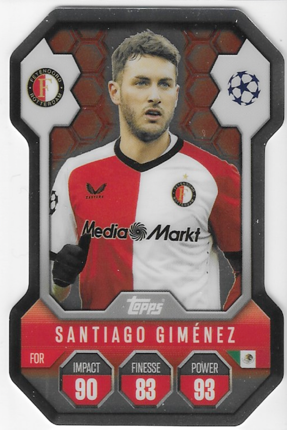 Santiago Gimenez Chrome Shield Card Number SH13 - Topps Match Attax 2024/2025