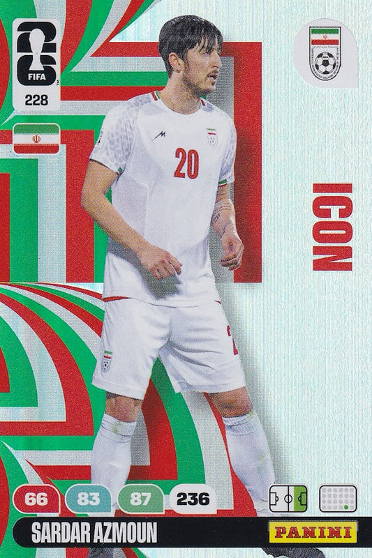 Sardar Azmoun ICON Card #228 - FIFA WORLD CUP 2026 - Panini Adrenalyn XL - Iran