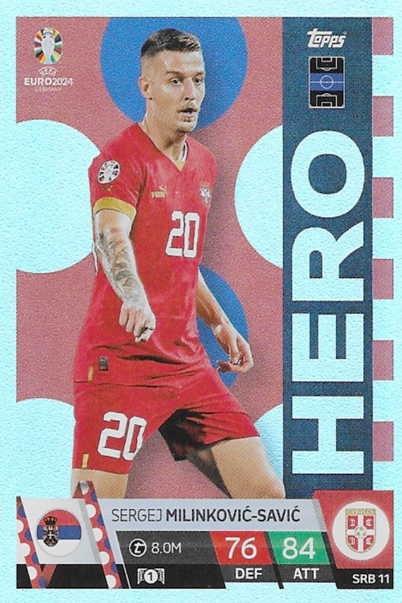 Sergej Milinković-Savić HERO Card #SRB11 - Topps Match Attax Euro 2024