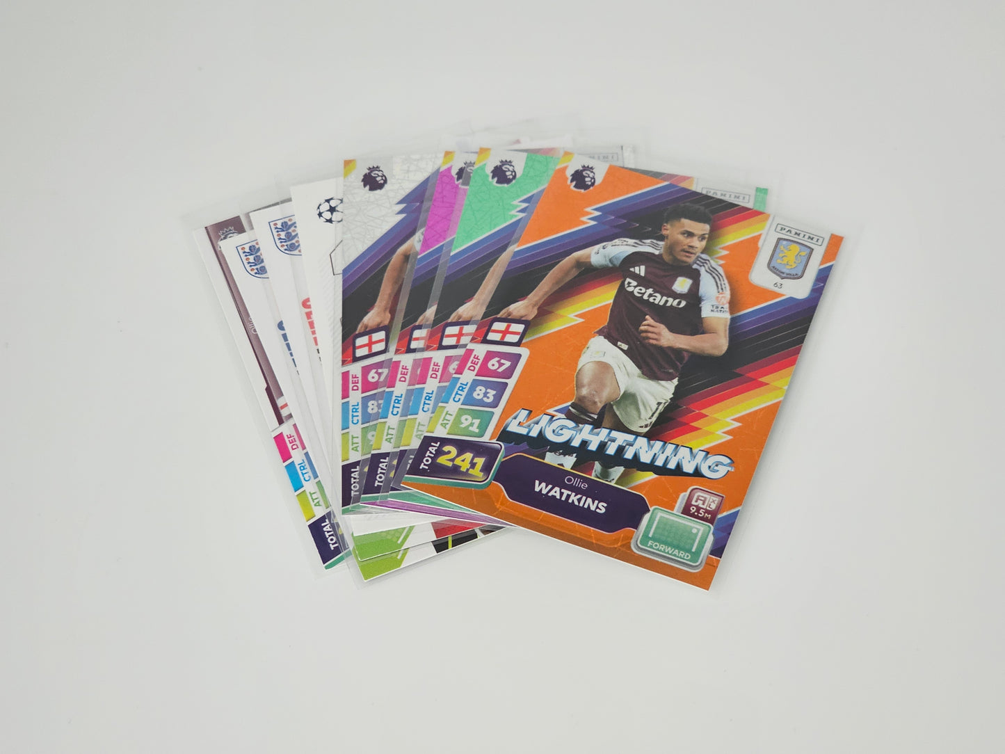 8x Ollie Watkins Football Trading Cards Bundle (3 Parallels)