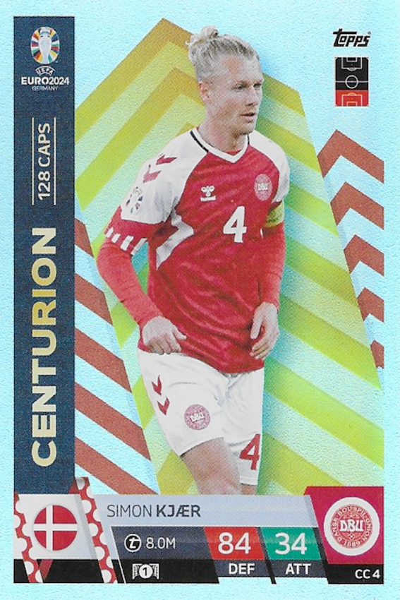 Simon Kjaer Centurion Card No CC4 - Topps Match Attax Euro 2024