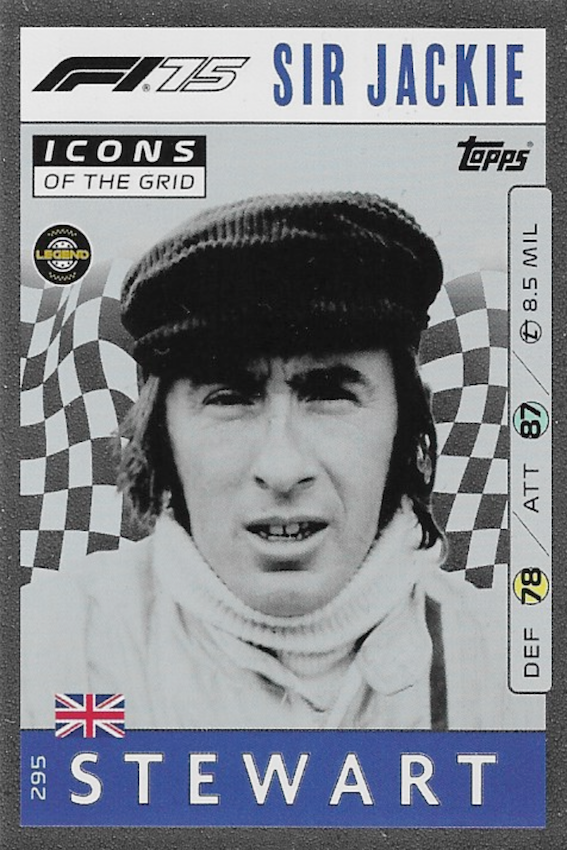 Sir Jackie Stewart F1 Icons of the Grid Card #295 - Topps Turbo Attax 2025