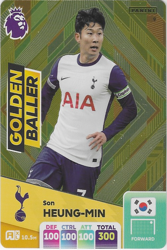 Son Heung Min Golden Baller Card Number 9 - Panini Adrenalyn XL 2025 Premier League Tottenham Hotspur