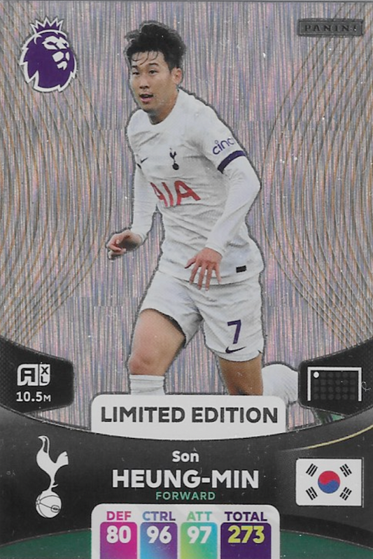 Son Heung Min Limited Edition Football Card - Adrenalyn XL 2024 Panini Premier League (Spurs)