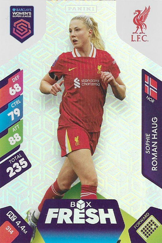 Sophie Roman Haug Box Fresh Card #314 - Panini Adrenalyn XL 2025 Women's Super League (WSL) - Liverpool