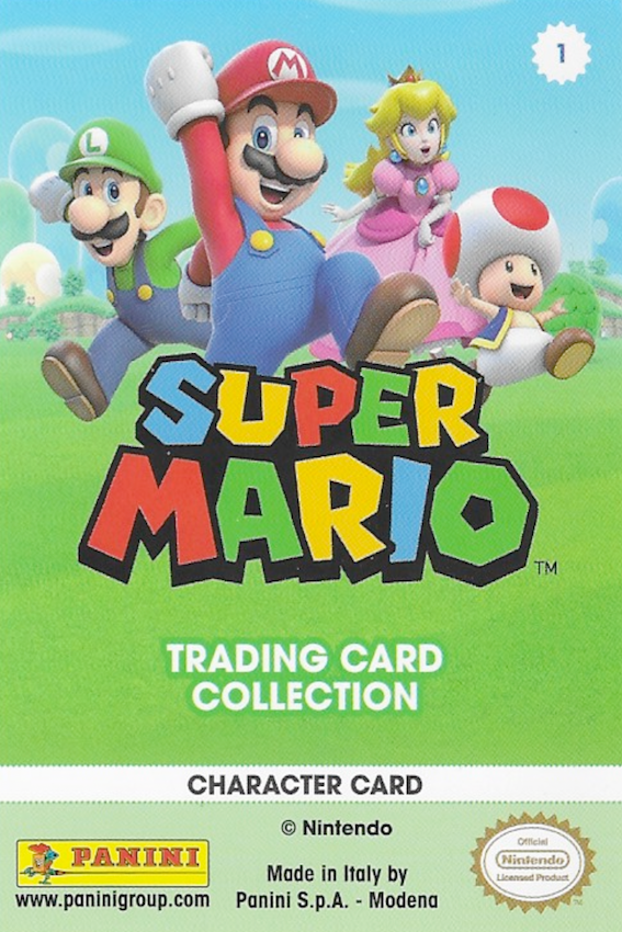 Super Mario Base Trading Card Number 1 by Panini - back