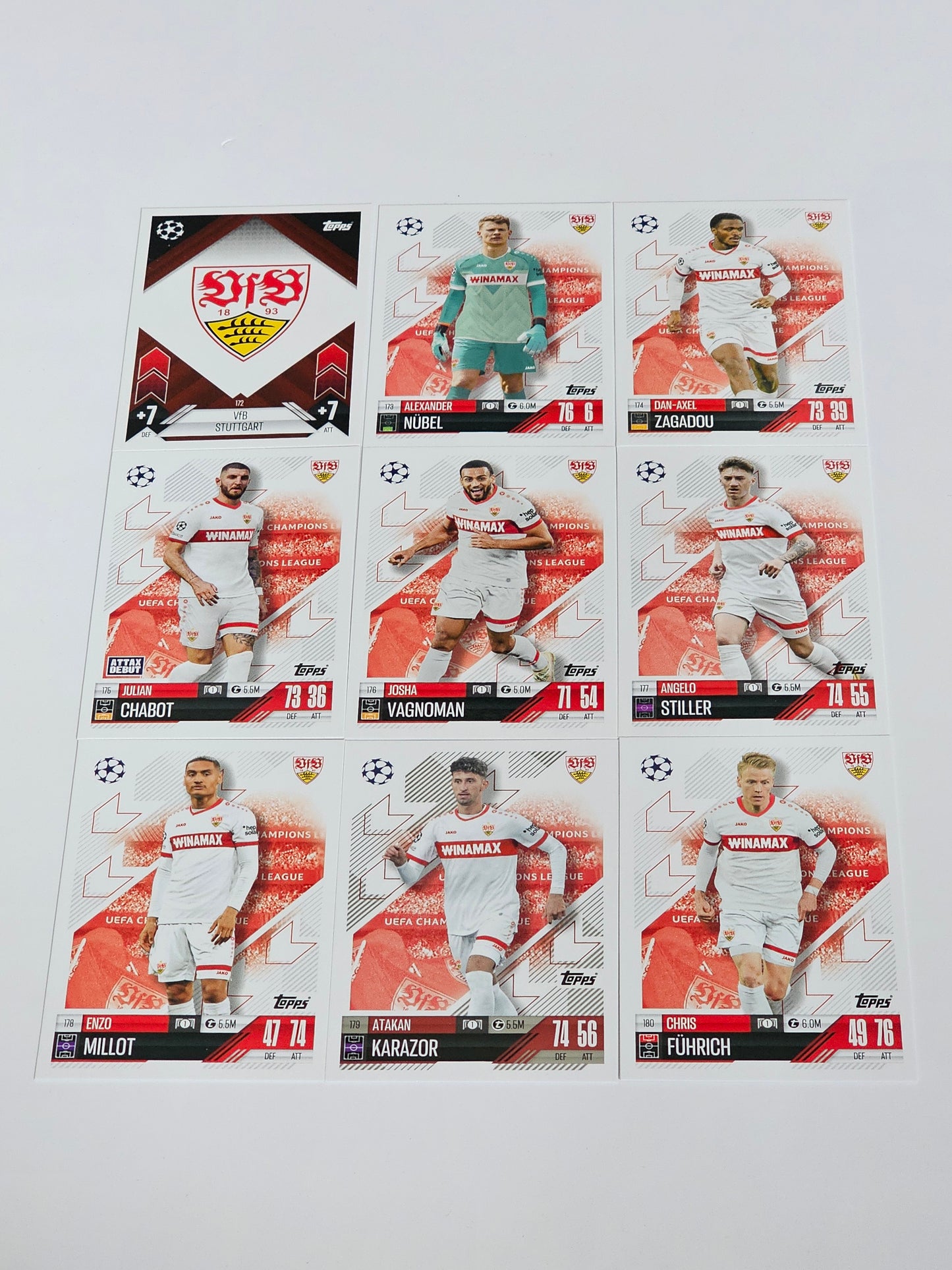 TOPPS MATCH ATTAX 2024-2025 24/25 VFB STUTTGART FULL TEAM SET (9 CARDS)