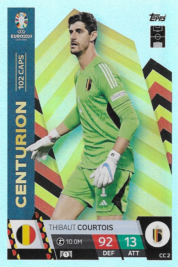 Thibaut Courtois Centurion Card #CC2 - Topps Match Attax EURO 2024