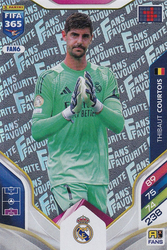 Thibaut Courtois Fans Favourite Card #FAN6 - Panini FIFA 365 Adrenalyn XL 2026 (Real Madrid)