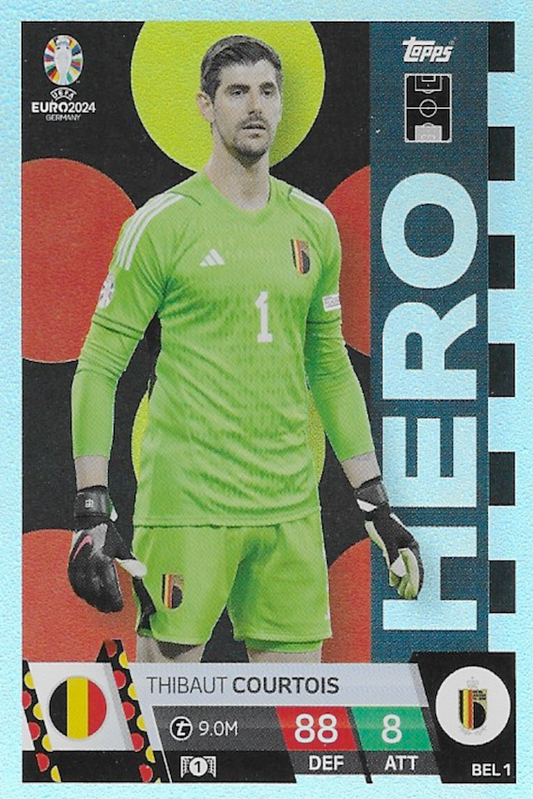 Thibaut Courtois HERO Card #BEL1 - Topps Match Attax 2024