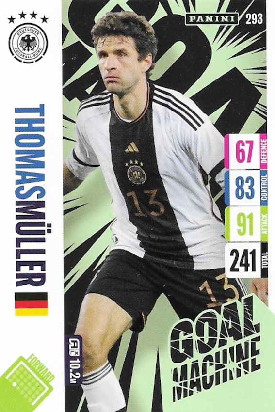 Thomas Muller Goal Machine Card Number 293 - Panini Adrenalyn XL 2024 England Tournament Edition (Germany)