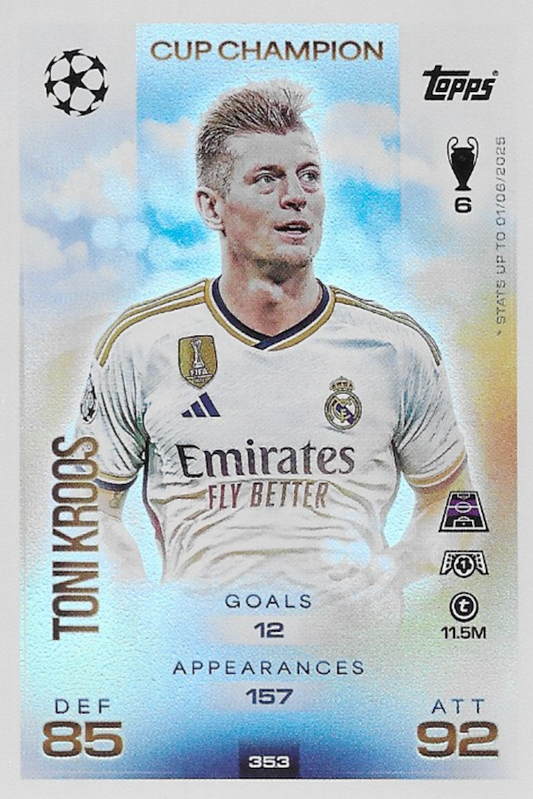 Toni Kroos Cup Champion Card #353 - Topps Match Attax 25/26 (2025/2026) - Real Madrid