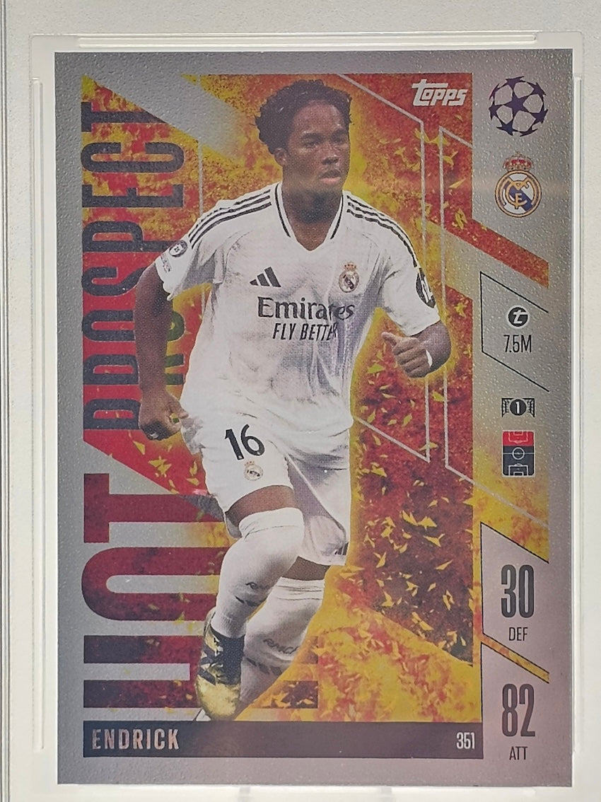 Endrick Real Madrid MGC 9 Topps Match Attax Extra 2024/25 Hot Prospect Graded Card #351