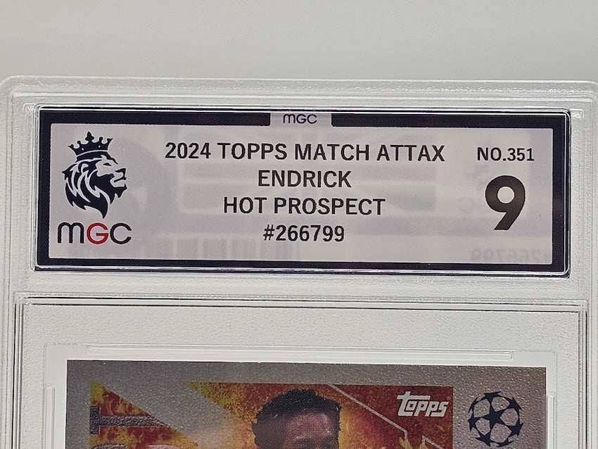 Endrick Real Madrid MGC 9 Topps Match Attax Extra 2024/25 Hot Prospect Graded Card #351