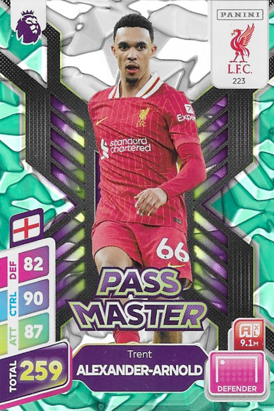 Trent Alexander Arnold Pass Master Green Parallel Card #223 - Panini Adrenalyn XL PLUS 2025 Premier League (Liverpool)