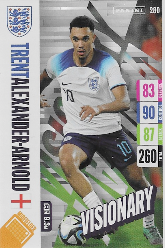 Trent Alexander Arnold Visionary Card Number 280 - Adrenalyn XL 2024 England Tournament Edition by Panini