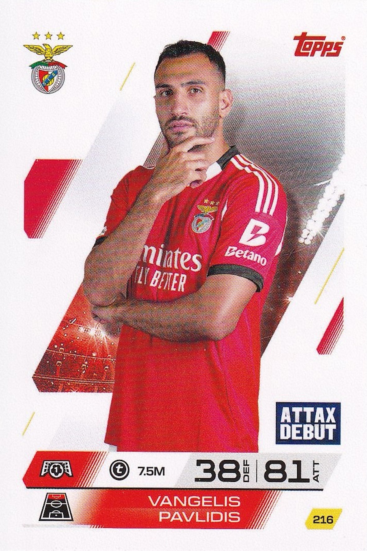 Vangelis Pavlidis Base Card #216 - Topps Match Attax 25/26 (2025/2026)