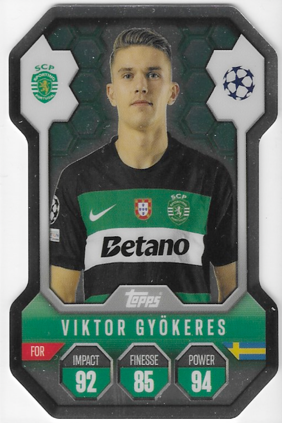 Viktor Gyokeres Chrome Shield Card SH8 - Topps MATCH ATTAX 2024-2025