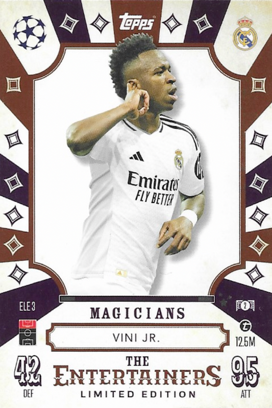 VINI JR. THE ENTERTAINERS LIMITED EDITION ELE3 Card - Topps Match Attax 2024/2025 (24/25) Real Madrid