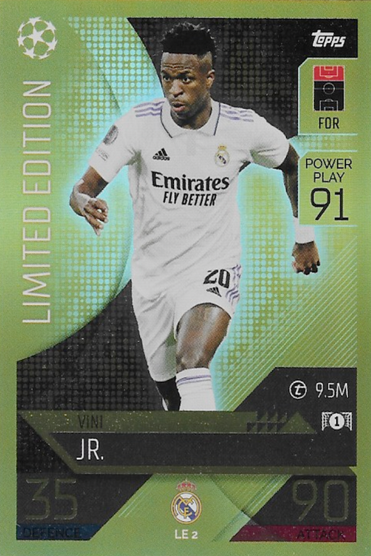 Vini Jr Gold Limited Edition LE2 Card - Topps Match Attax 22/23 (Real Madrid)