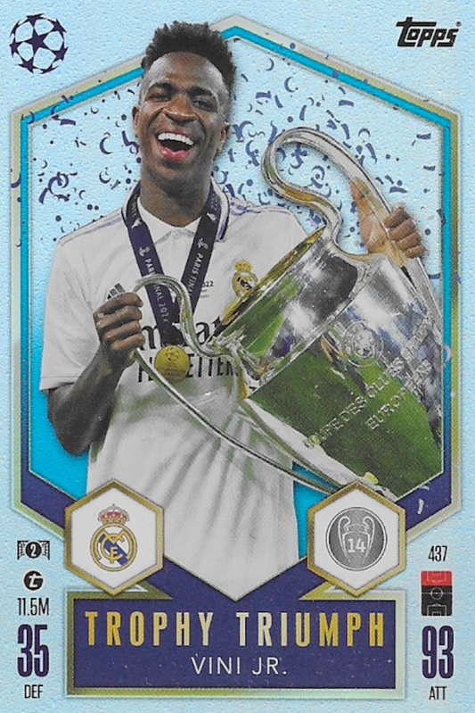 Vini Jr Trophy Triumph Card Number #437 - Topps Match Attax 2024/2025 Real Madrid