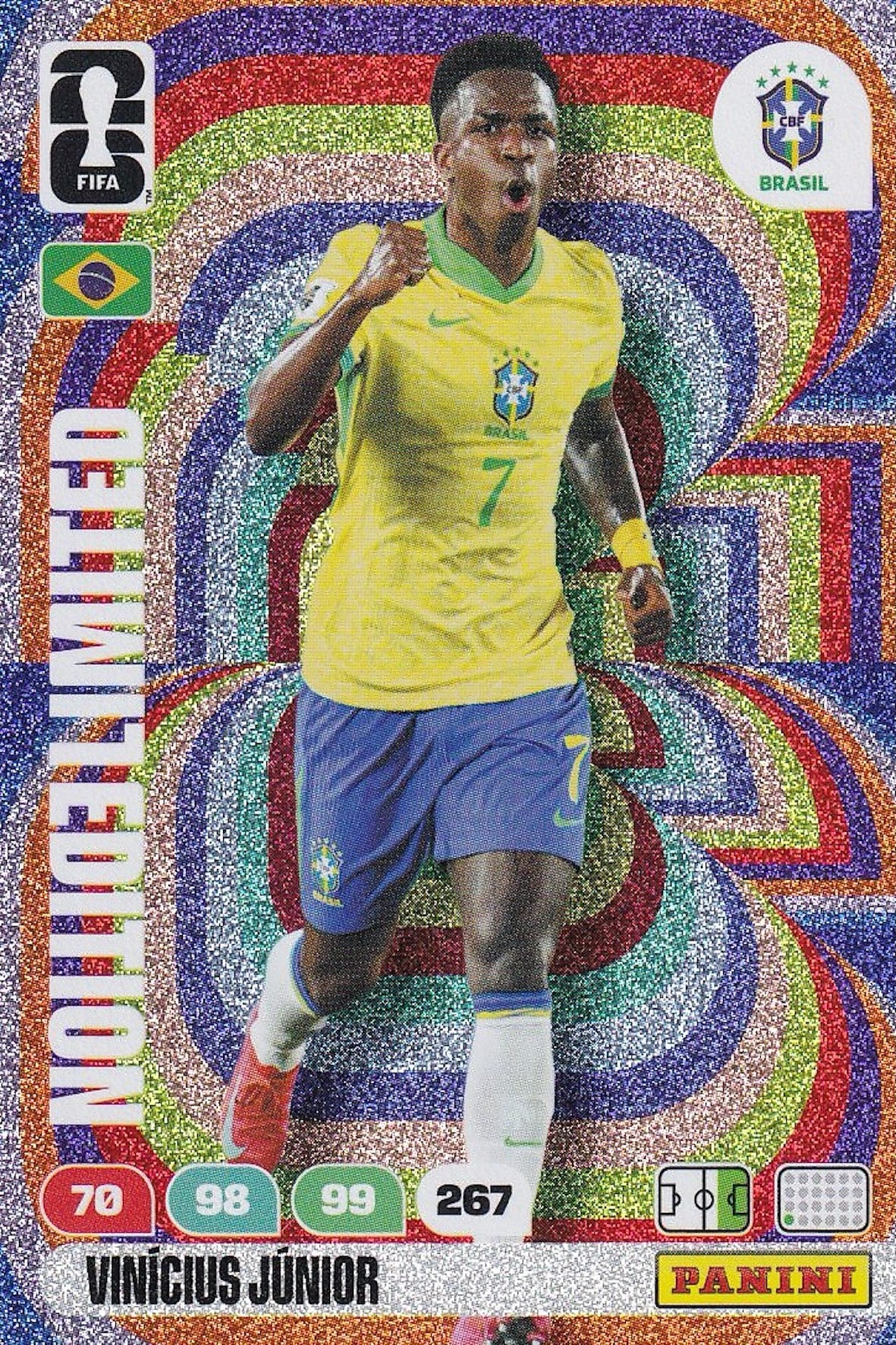 Vinícius Júnior Limited Edition Card - FIFA 2026 World Cup - Panini Adrenalyn XL - Brazil
