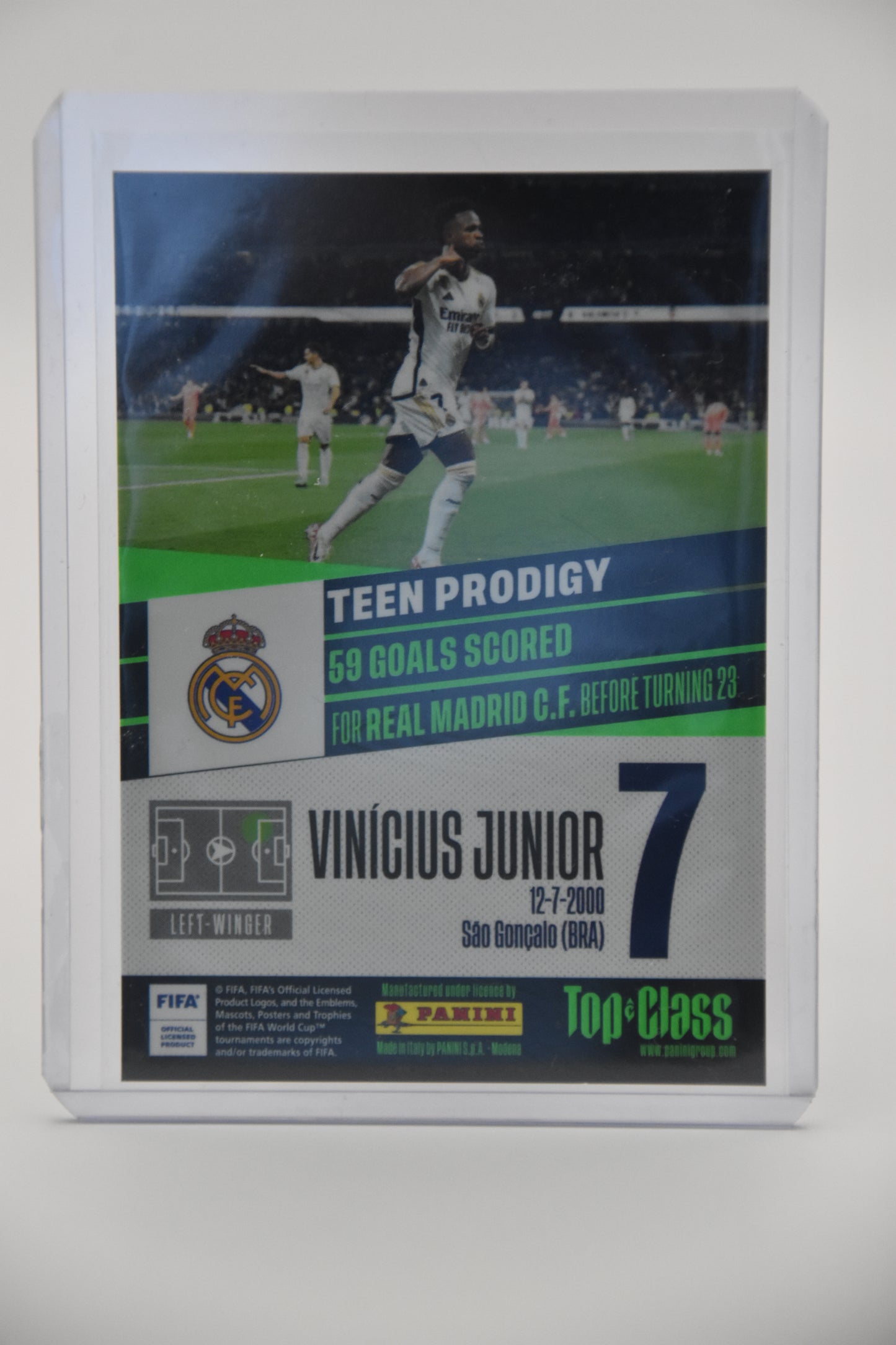 Vinicius Junior Panini FIFA Top Class 2024 Unbeatable Coloured Parallel 264 Card