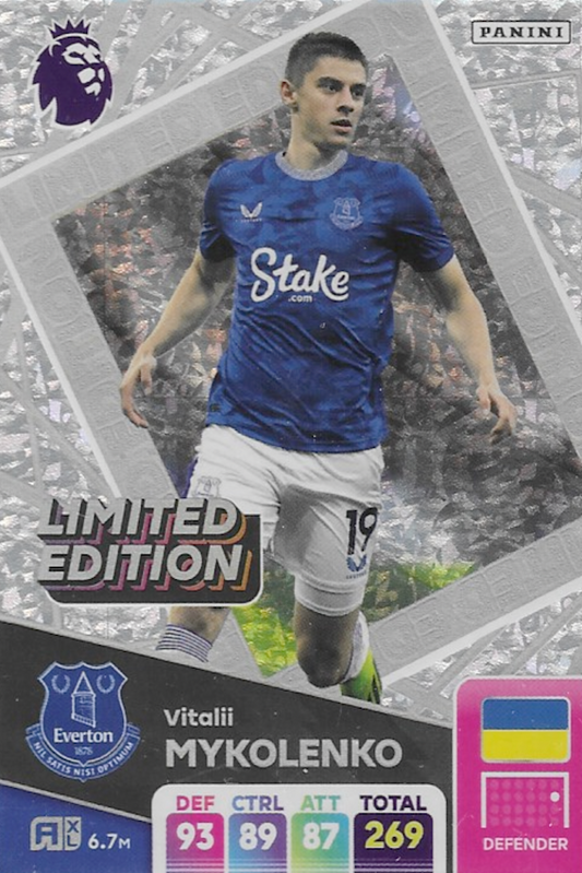 Vitaliy Mykolenko Limited Edition Card - Adrenalyn XL 2025 Premier League Panini