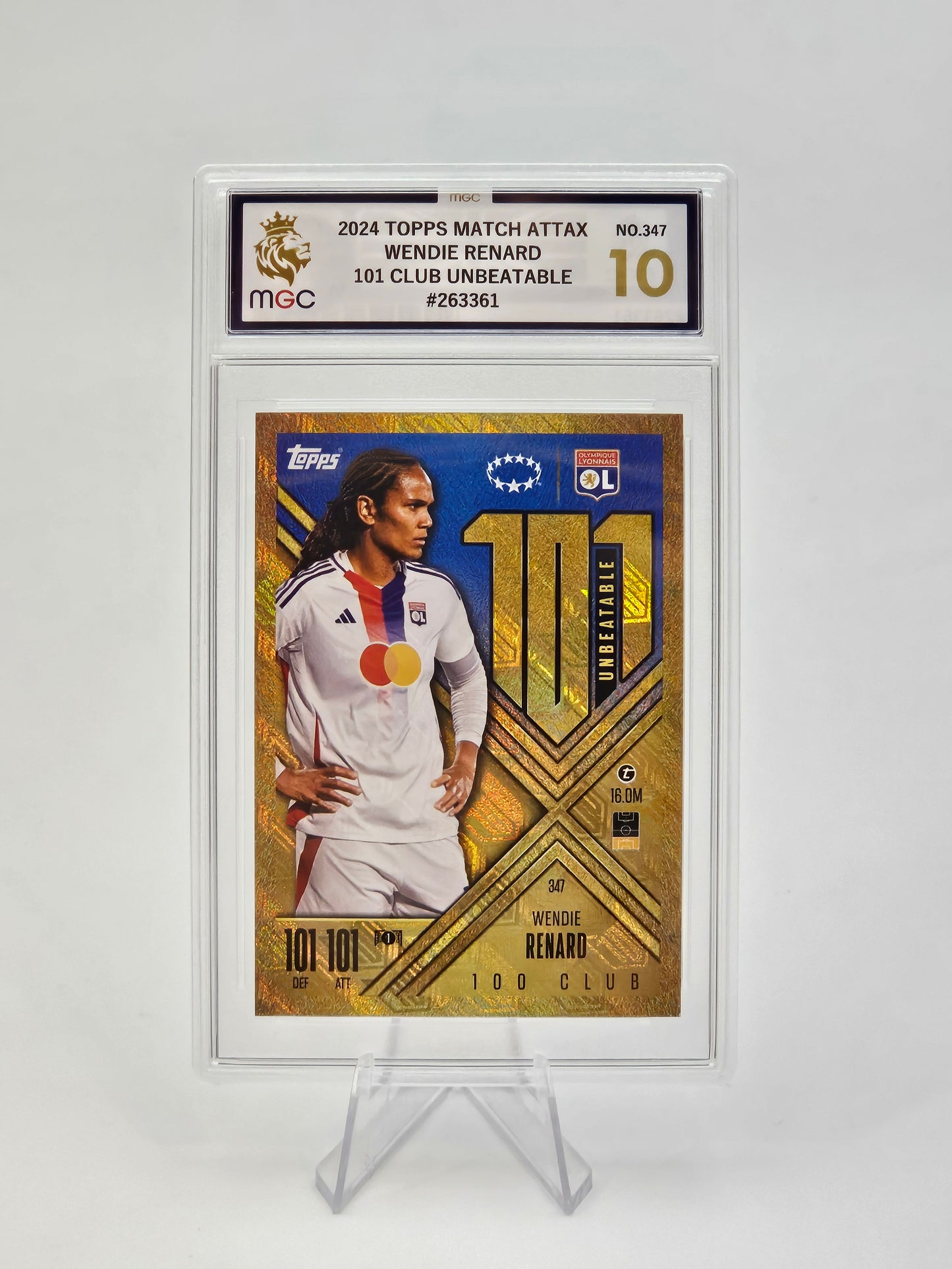 Wendie Renard, MGC 10 Gem Mint, Topps Match Attax Extra 2024/25, #347 100 Club 101 Football Card